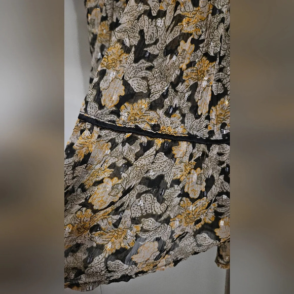 Free Swinging Black Floral Print Ruffled Mini Dress. Size small - Picture 11 of 16